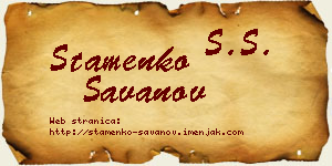 Stamenko Savanov vizit kartica